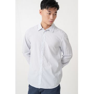 Camasa cu dungi discrete si mansete cu nasturi Claybourn - Albastru