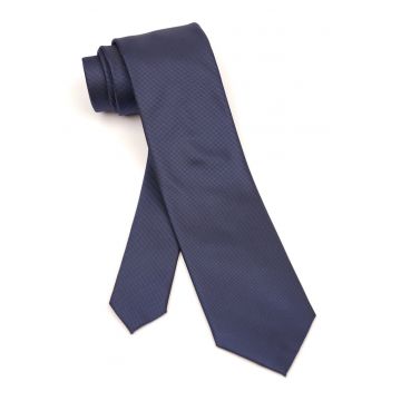 Cravata albastru navy din matase cu micro-textura