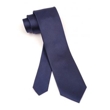 Cravata albastru navy din matase cu model texturat