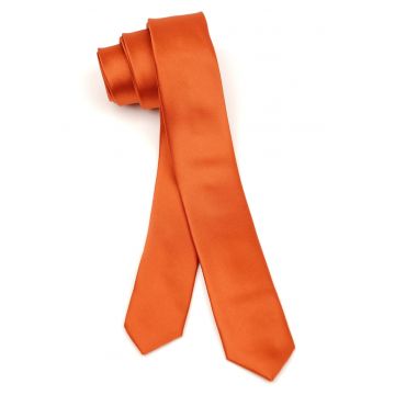 Cravata portocalie uni slim