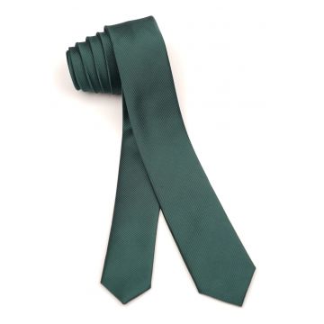 Cravata verde smarald din matase cu dungi diagonale