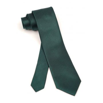 Cravata verde smarald din matase cu model herringbone