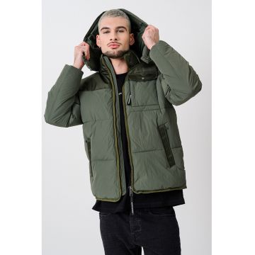 Geaca cu gluga detasabila - Verde feriga