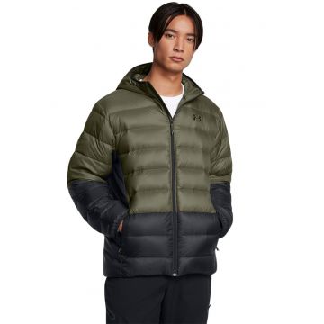 Geaca cu umplutura de puf si gluga Legend - Negru stins/Kaki