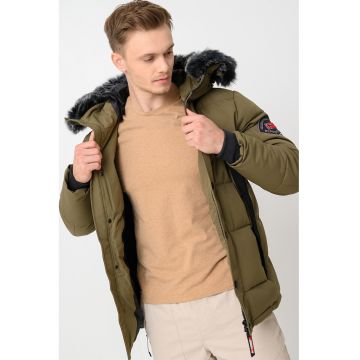 Geaca cu vatelina Delote - Kaki inchis