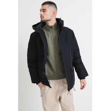 Geaca cu vatelina si gluga Cornier - Negru