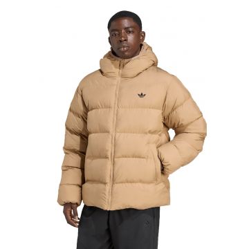 Geaca cu vatelina si gluga elastica - Bej inchis