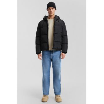 Geaca cu vatelina si gluga - Negru