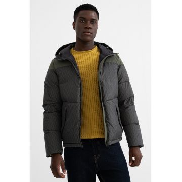 Geaca cu vatelina si gluga - Verde pal/Verde sparanghel