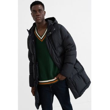 Geaca lunga cu vatelina - Negru