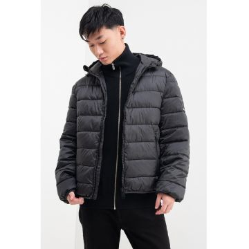 Geaca matlasata cu gluga - Negru