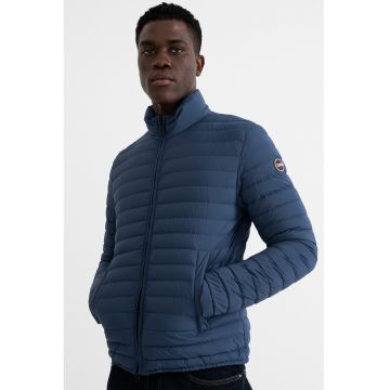 Geaca matlasata cu guler mediu - Albastru prafuit