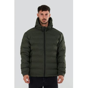 Geaca matlasata cu vatelina si gluga Patriot - Verde aquamarin