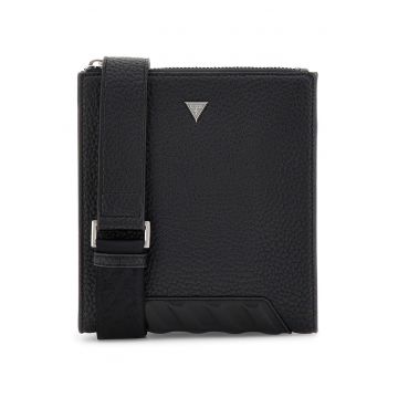 Geanta crossbody cu detaliu cu logo discret - Negru