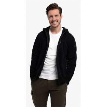 Hanorac cu gluga si fermoar barbati  B-Grov - negru - Negru