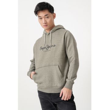 Hanorac din amestec de bumbac cu logo - Verde