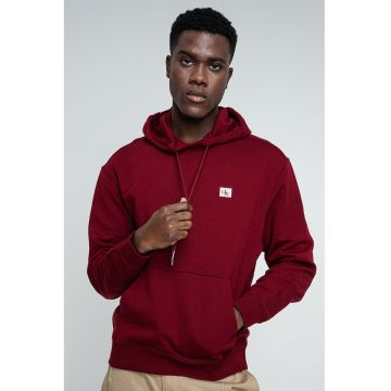 Hanorac din bumbac cu buzunar kangaroo - Visiniu