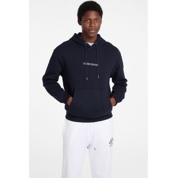 Hanorac din bumbac cu logo - Albastru ultramarin/Alb optic