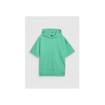Hanorac sport barbati  verde - maneca scurta - material bumbac