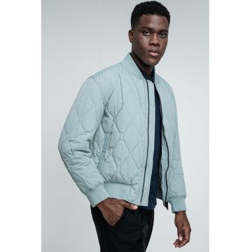 Jacheta bomber cu fermoar si aspect matlasat Osnape - Verde pal