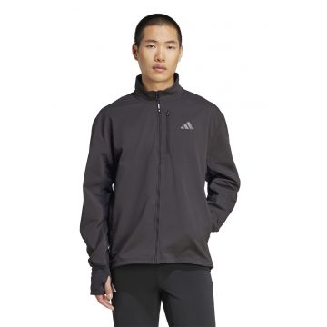 Jacheta cu fermoar si fente pentru degete - pentru alergare - Negru