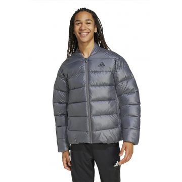 Jacheta cu fermoar si logo - Gri inchis