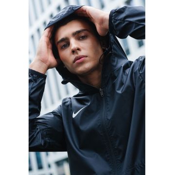 Jacheta cu gluga si fermoar - pentru fotbal - Alb/Negru