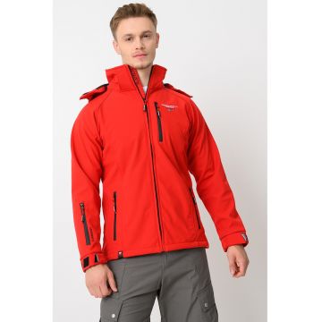 Jacheta cu gluga si fermoar Taboo - Rosu