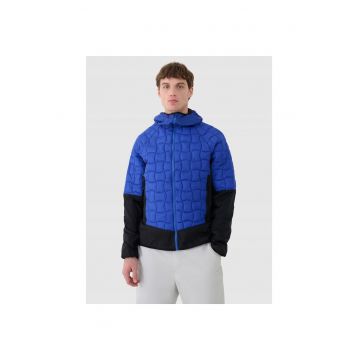 Jacheta de trekking barbati  Poliester - Primaloft - negru/albastru - impermeabila - cu gluga