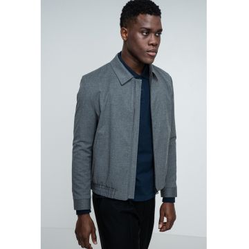 Jacheta uni cu buzunare laterale - Gri melange