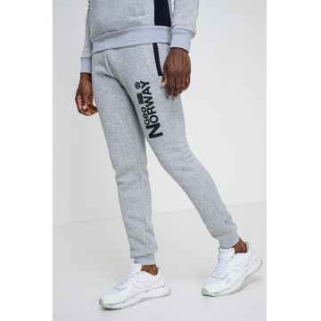 Pantaloni de trening cu snur Moulaga - Negru/Gri melange