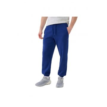 Pantaloni sport barbati  albastru marin - bumbac/poliester - 2 buzunare