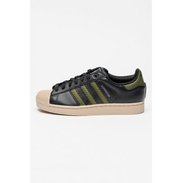 Pantofi sport low-cut din piele Superstar II - Verde/Negru