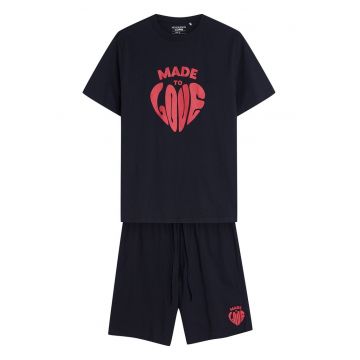 Pijama barbati Sierra  negru - rosu