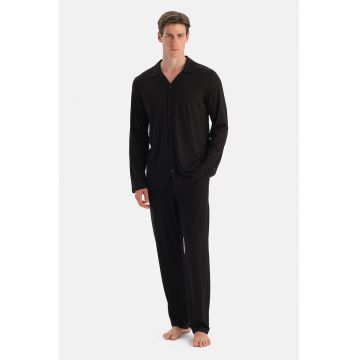 Pijama din amestec de modal cu model - Negru