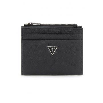 Portofel din piele Saffiano - Negru