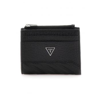 Portofel pliabil din piele - Negru