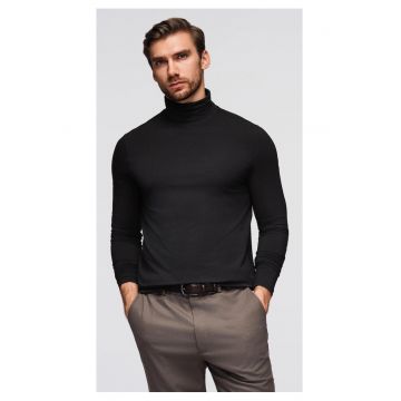 Pulover cu guler inalt si maneci lungi  OM-LSCL-0130 - Negru