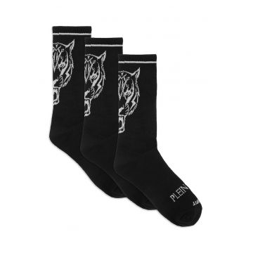 Set de sosete cu model logo - 3 perechi - Negru/Alb murdar