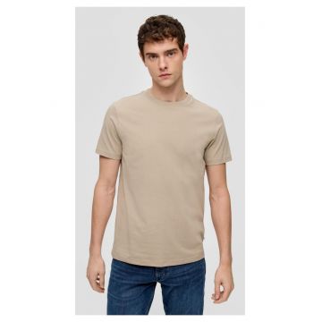 Tricou barbati cu decolteu la baza gatului si croiala Regular fit - Q/S by s.Oliver - Crem