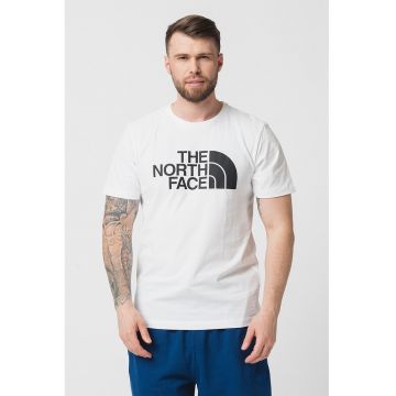 Tricou cu imprimeu logo contrastant - Alb