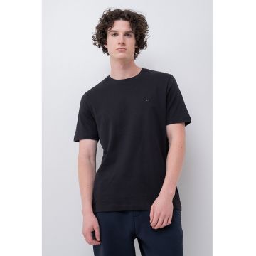 Tricou de bumbac organic cu logo discret - Negru
