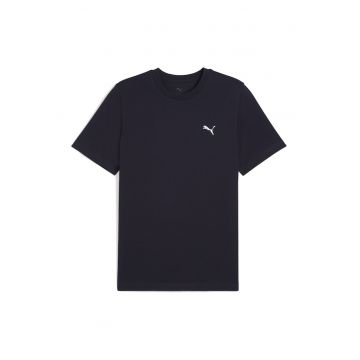 Tricou din bumbac cu broderie logo - Albastru