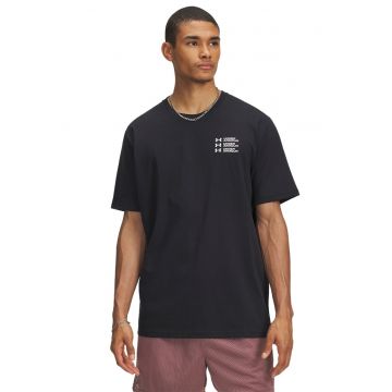 Tricou regular fit cu decolteu la baza gatului - Negru/Alb murdar