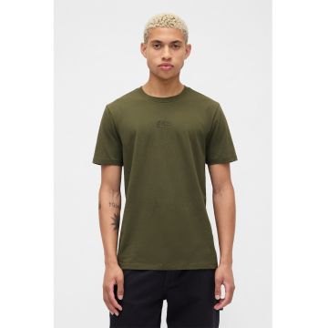 Tricou regular fit cu logo brodat - Kaki inchis