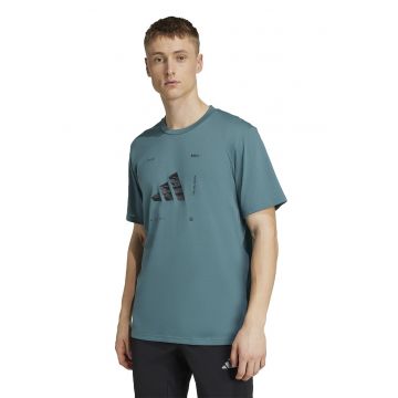 Tricou regular fit cu logo - Verde persan