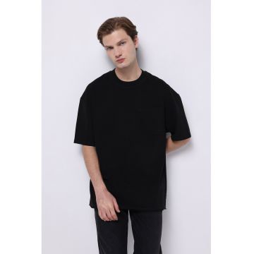 Tricou supradimensionat de bumbac - Negru
