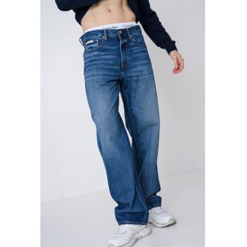 Blugi relaxed fit cu 5 buzunare - Albastru