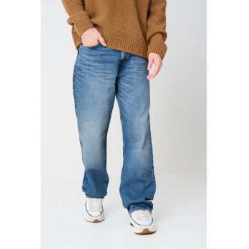 Blugi relaxed-fit cu croiala dreapta - Albastru