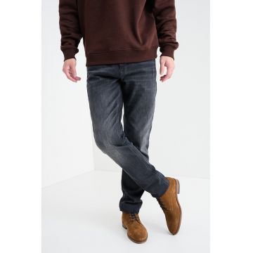 Blugi slim fit cu aspect decolorat - Negru stins